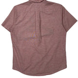 Tommy Hilfiger Striped Short Sleeve Shirt - Medium Red Cotton