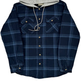 Wrangler Checked Flannel Shirt - Small Blue Cotton