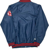 Red Sox Majestic Spellout Baseball Jacket - Large Red Nylon