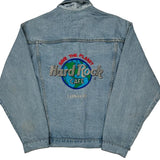 London Hard Rock Cafe Graphic Denim Jacket - Small Light Wash Cotton