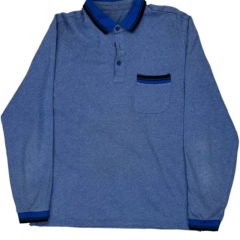 Armani Exchange Polo Shirt - Large Blue Cotton Blend