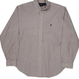 Ralph Lauren Striped Shirt - Large Red Cotton