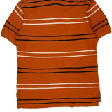 Tommy Hilfiger Striped Polo Shirt - Small Orange Cotton