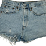 Levis Denim Shorts - 29W UK 10 Light Wash Cotton