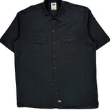 Dickies Short Sleeve Shirt - Large Black Polyester Blend
