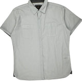 Lee Polka Dot Short Sleeve Shirt - XL White Cotton