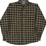 Wrangler Checked Flannel Shirt - Medium Green Cotton