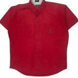 Chaps Ralph Lauren Short Sleeve Shirt - Large Red Cotton
