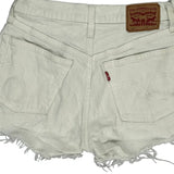 Levis Denim Shorts - 25W UK 6 White Cotton
