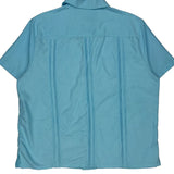 Guayabera Short Sleeve Shirt - XL Blue Polyester Blend