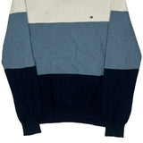 Tommy Hilfiger Striped Jumper - Small Blue Cotton