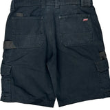 Dickies Cargo Shorts - 32W 9L Black Cotton Blend