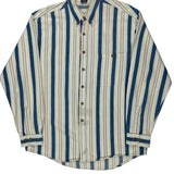 New River Striped Shirt - Large Beige Cotton