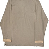 Chaps Ralph Lauren Striped Long Sleeve Polo Shirt - XL Beige Cotton Blend