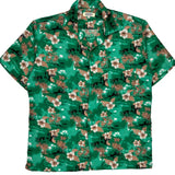 Malibu Surf Floral Hawaiian Shirt - XL Green Polyester