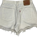 Levis Denim Shorts - 32W UK 12 White Cotton