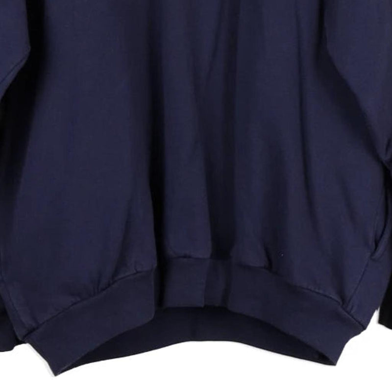 John Blair Collared Sweatshirt - Large Navy Cotton Blend