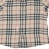 8 Years Burberry Novacheck Short Sleeve Shirt - Small Beige Cotton