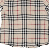 8 Years Burberry Novacheck Short Sleeve Shirt - Small Beige Cotton