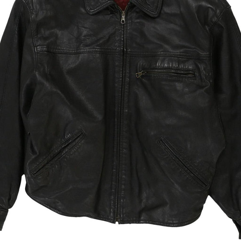 Vintage black Unbranded Leather Jacket - mens large