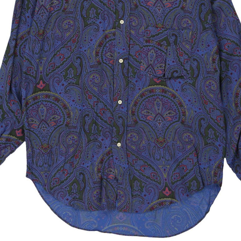 Vintage blue Sartoria Del Borgo Patterned Shirt - mens large