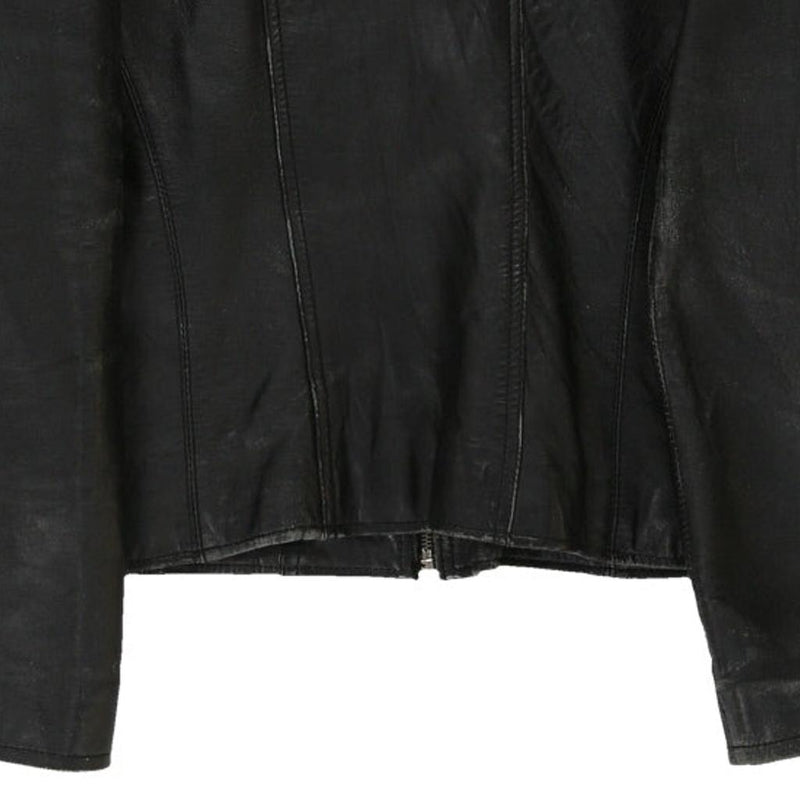 Vintage black Scout Leather Jacket - womens x-small