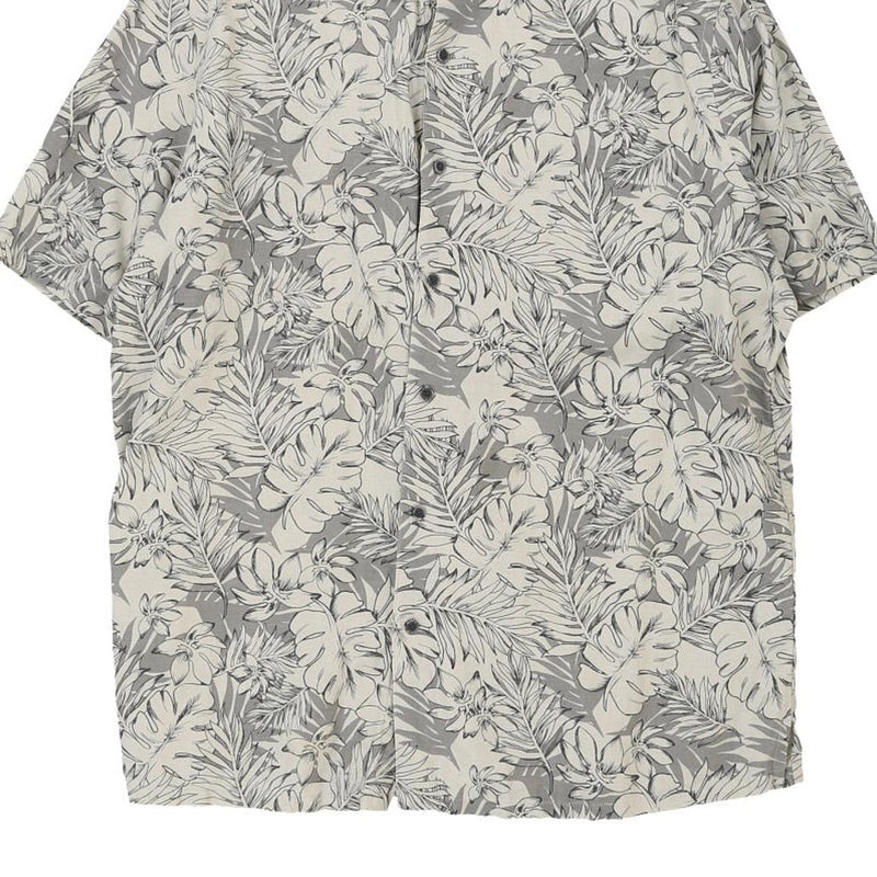 Vintage grey Tasso Elba Hawaiian Shirt - mens x-large