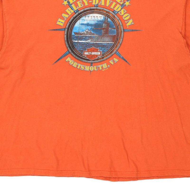 Vintage orange Portsmouth, Virginia Harley Davidson T-Shirt - mens xxx-large