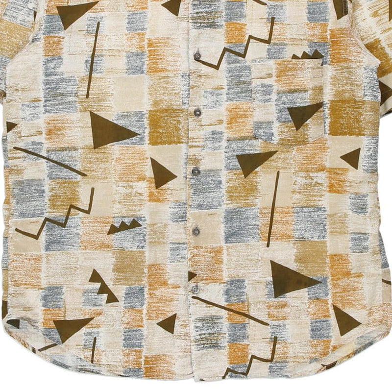 Vintage beige Lorenziuomo Patterned Shirt - mens large