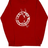 Screen Stars Single Stitch Long Sleeve T-Shirt - Medium Red Cotton Blend