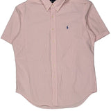 Ralph Lauren Striped Short Sleeve Shirt - Large Pink Cotton