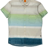 Boss Striped Short Sleeve Shirt - Large Multicoloured Cotton