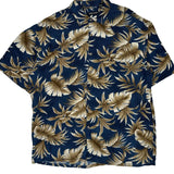 Pierre Cardin Floral Hawaiian Shirt - XL Blue Viscose