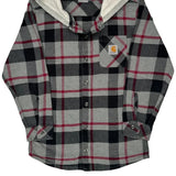 Age 10-12 Carhartt Checked Flannel Shirt - Medium Black Cotton