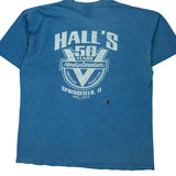 Hall'S 50 Years Anniversary Harley Davidson Graphic T-Shirt - XL Blue Cotton