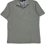 Tommy Hilfiger Polo Shirt - Large Gray Cotton