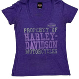 Harley Davidson T-Shirt - Medium Purple Cotton Blend