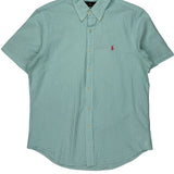 Ralph Lauren Striped Short Sleeve Shirt - Medium Blue Cotton