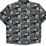 Roundtree & Yorke Floral Hawaiian Shirt - Medium Blue Cotton