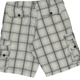 Lee Checked Cargo Shorts - 36W 11L White Cotton