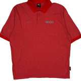 Ohio State Nike Striped Polo Shirt - Large Red Cotton Blend