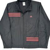 Three Stripes Adidas Striped Track Jacket - XL Pink Polyester