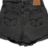 Levis Denim Shorts - 29W UK 10 Grey Cotton