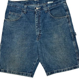 Wrangler Double Knee Denim Shorts - 36W 10L Blue Denim