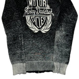Harley Davidson Graphic Hoodie - Small Gray Cotton