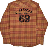 Coogi Checked Flannel Shirt - XL Brown Cotton