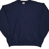 90S Blank Hanes Sweatshirt - XL Navy Cotton Blend