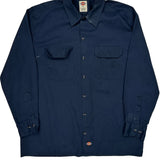Dickies Shirt - Large Navy Cotton
