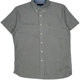 Tommy Hilfiger Short Sleeve Shirt - Large Gray Cotton