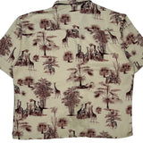 Roundtree & Yorke Hawaiian Shirt - Large Brown Viscose